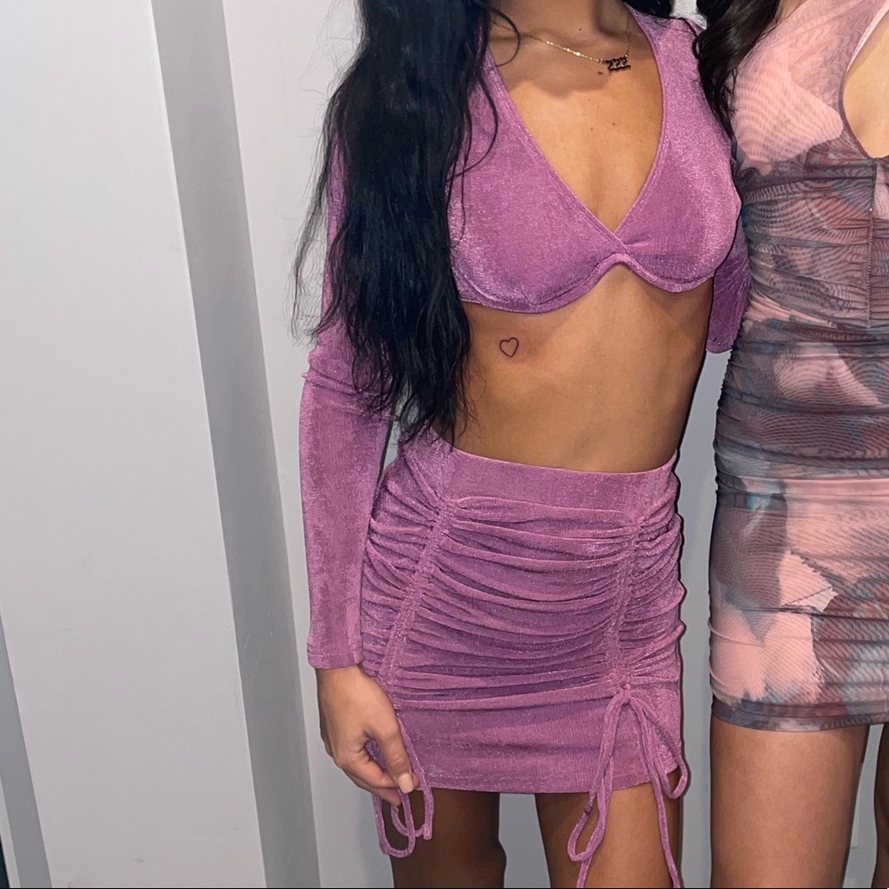 Princess Polly ‘Dawson Long Sleeve crop top & skirt set